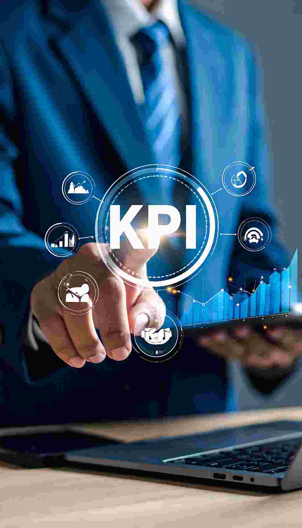Quality KPIs in 2025: Turning Compliance into Competitive Advantage Business professional analysing digital KPI dashboard representing modern quality management and performance optimisation in 2025
