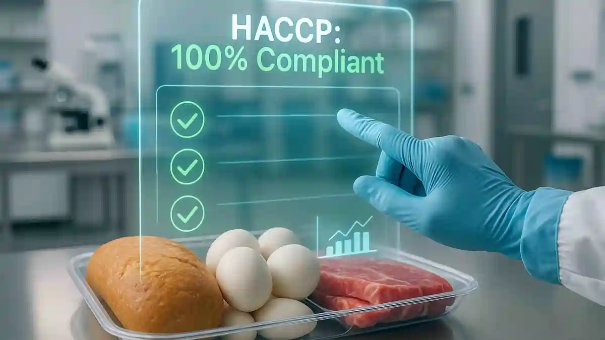 Outdoor food market with street food trucks, seating areas, and customers dining under string lights at sunset