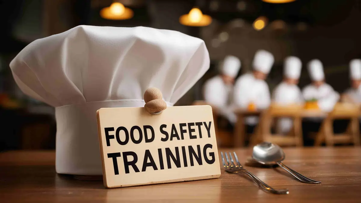 Environmental Health Officer inspecting a professional commercial kitchen in Ireland during an FSAI food safety inspection.