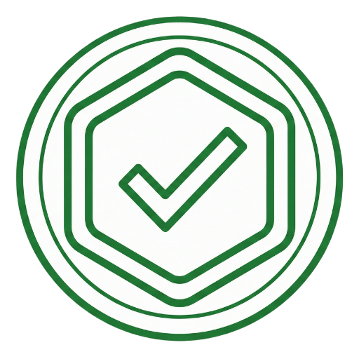 Green certification badge icon representing FSAI aligned and CPD accredited food safety training.