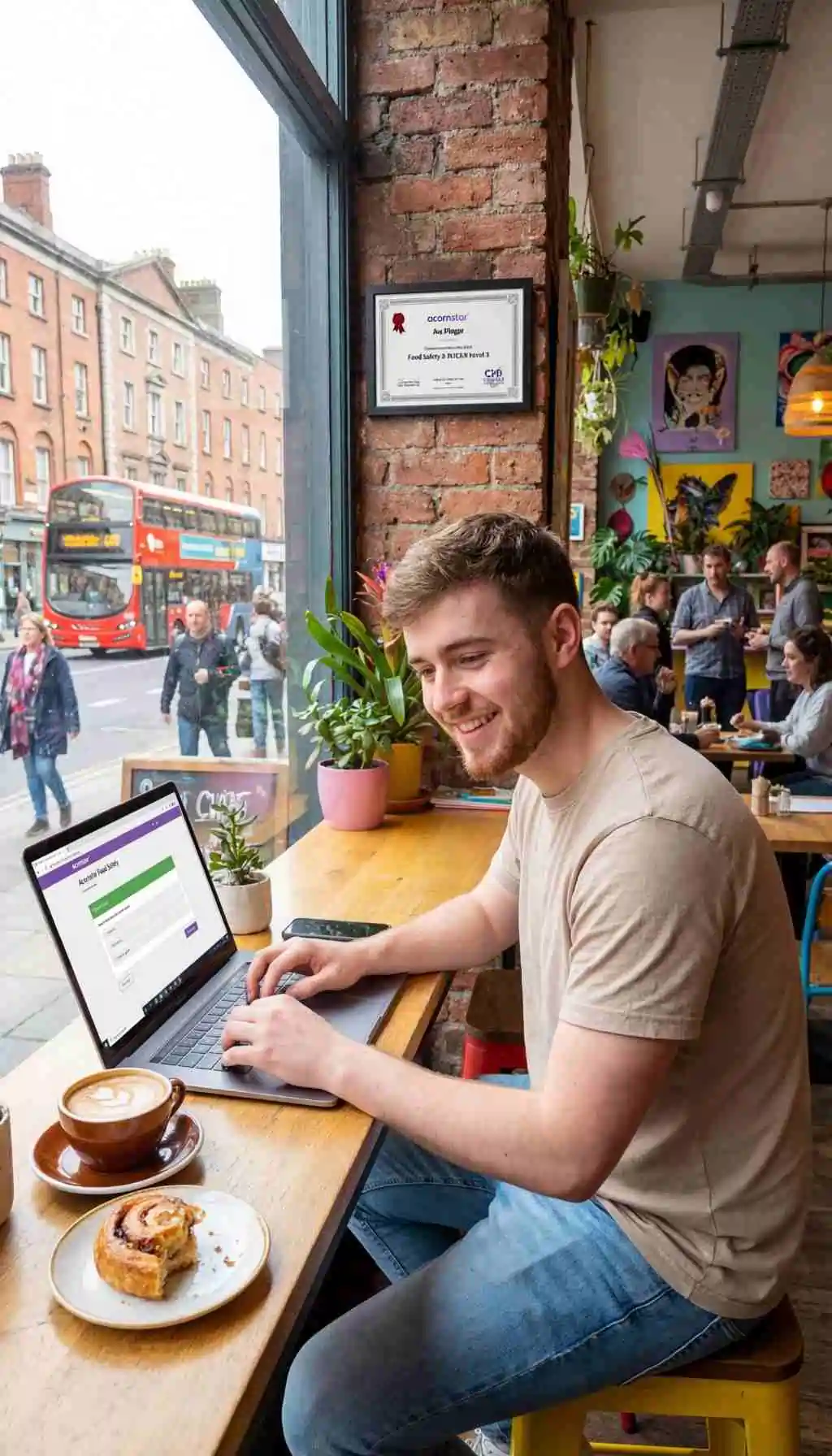 Restaurant owner completing HACCP food safety training online Restaurant owner completing HACCP food safety training online