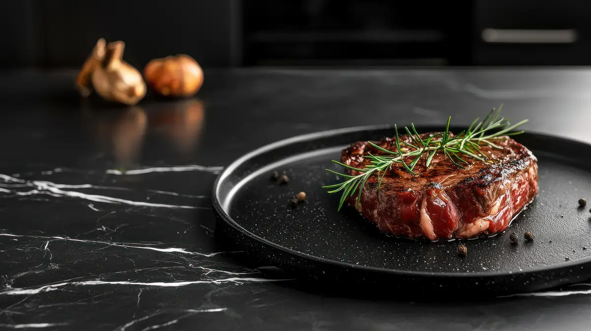 Raw Steak on Plate – HACCP Temperature Control Example Raw steak on a black plate demonstrating HACCP temperature control and safe handling practices in Ireland.