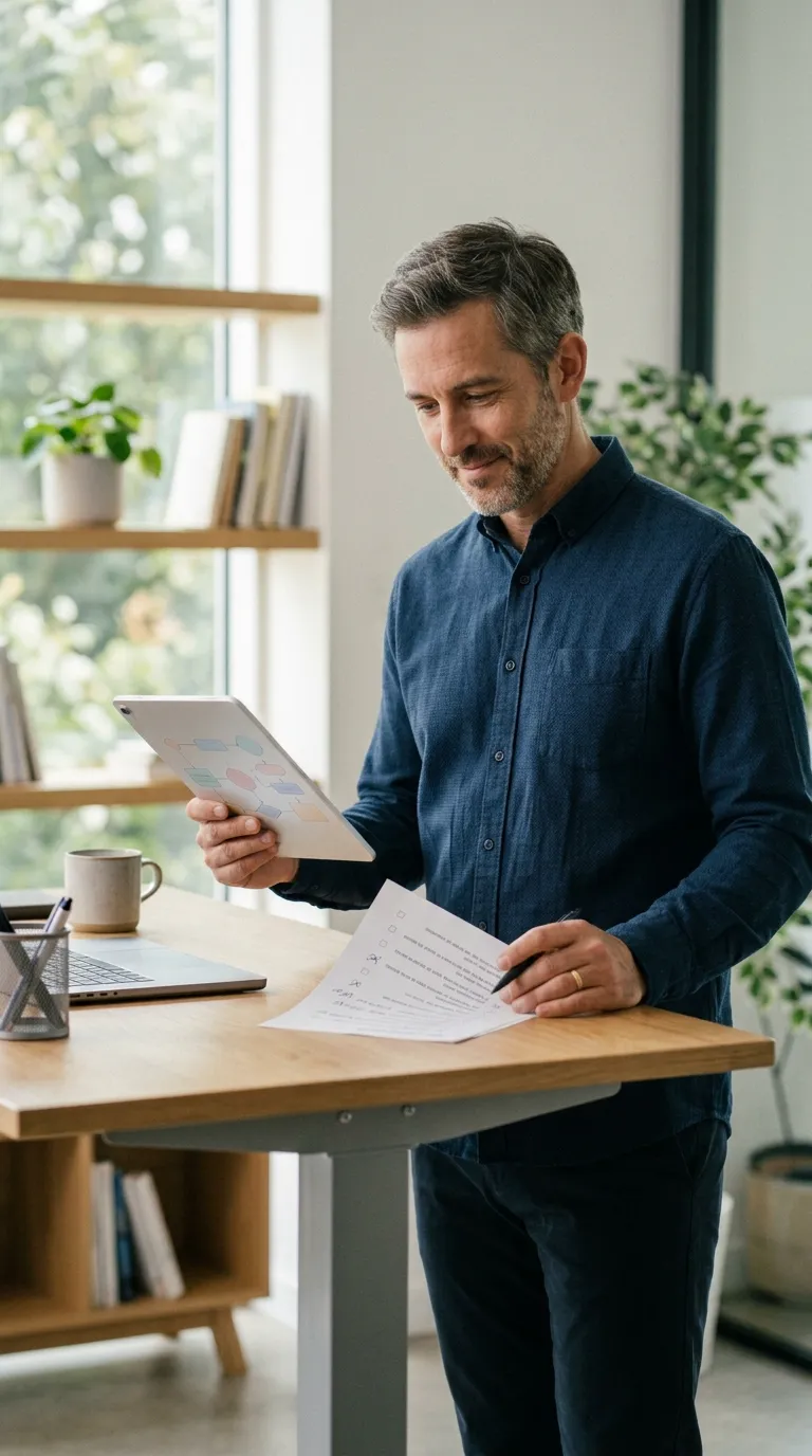 Instructional designer reviews streamlined tasks, reflecting how AI agents support course teams